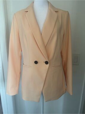 NWOT Calvin Klein Peach pink Double-Breasted Blazer - Size 8 (Fits like 6)